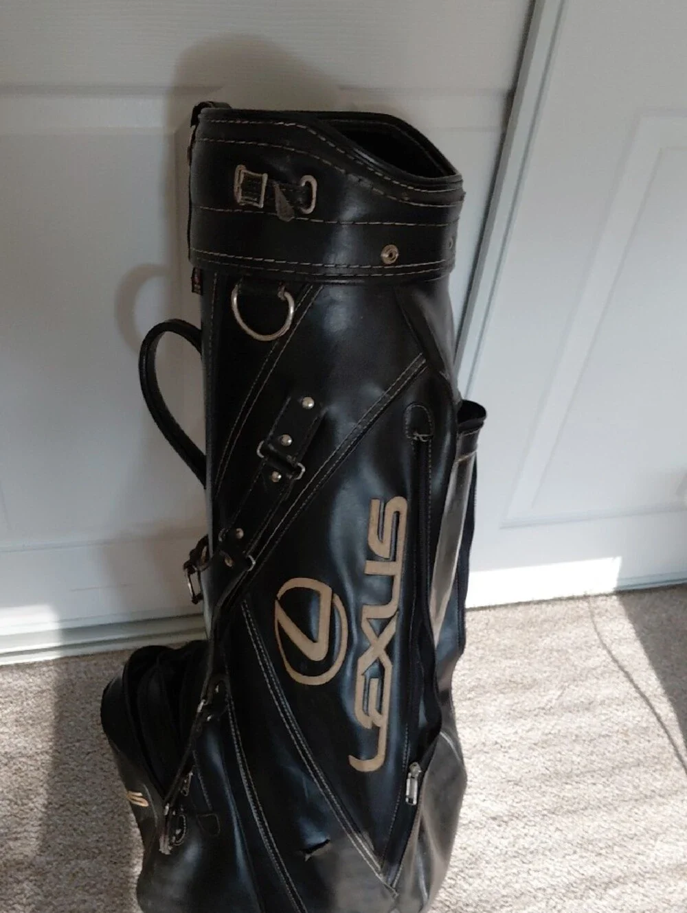 Black Lexus Leather Golf Bag - Premium Branded Carry Bag